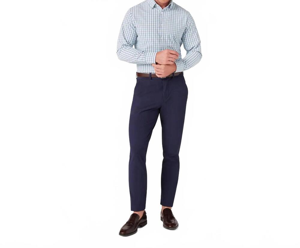 NEW MIZZEN + MAIN leeward long sleeve dress shirt in nickel madison check